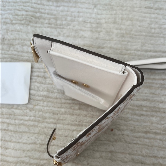 Michael Kors Gold and White Floral Wristlet - Picture 7 of 10